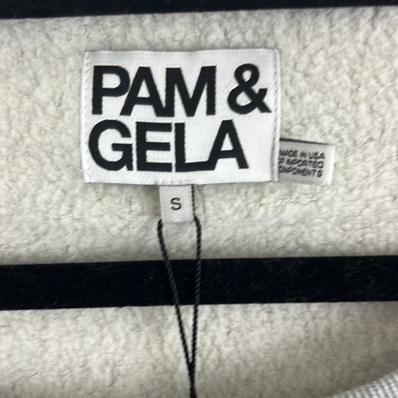 Pam & Gela Annie NWT Sweatshirt w/ Metallic Snakeskin Arm Embellishments - Picture 4 of 11